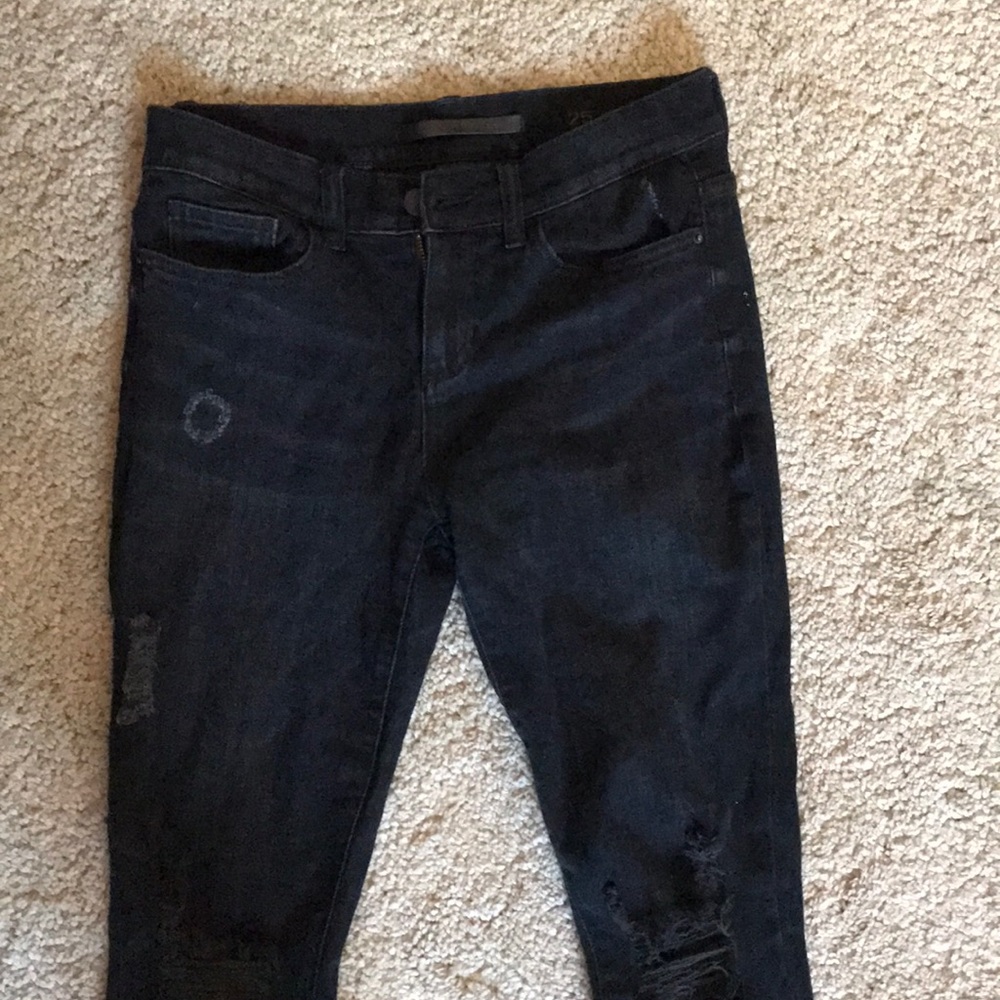 Dark blue high waisted skinny jeans